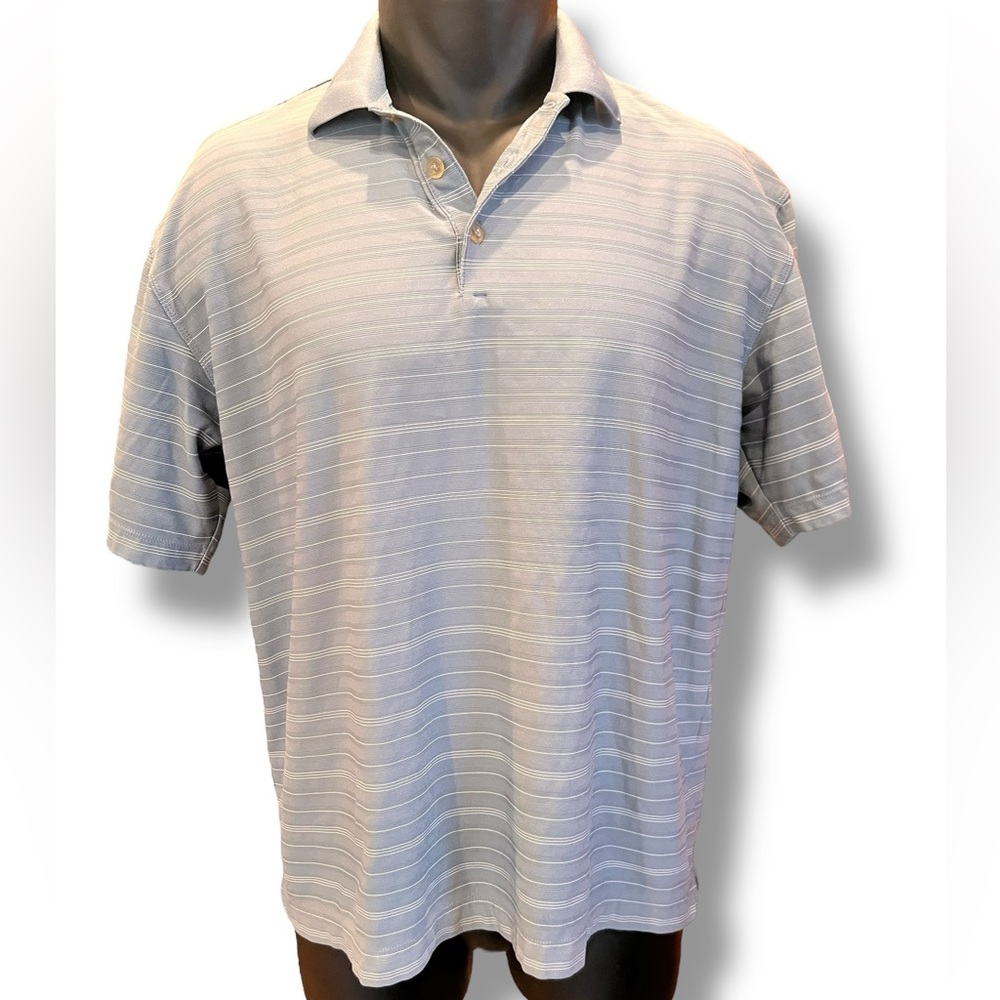 Nike Golf FitDry Striped Polo Swoosh Large  Sportswear Dusty Blue